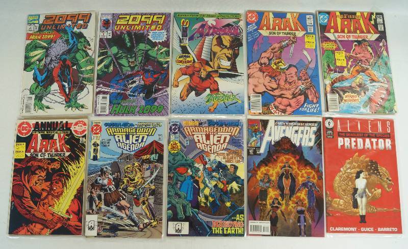 lot 2134 image: Lot of 10 Comic Books Marvel  DC Comics  Various - Arak, Avengers, Alien Agenda and more