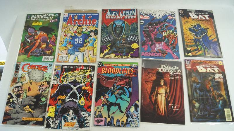 lot 2135 image: Lot of 10 Comic Books Marvel  DC Comics  Various - Archie, Black Dragon, BAT and more