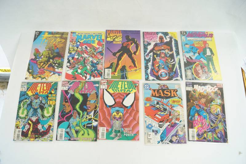 lot 2141 image: Lot of 10 Comic Books Marvel  DC Comics  Various - Feud, Marvel Age, Meteor Man, Mask and more