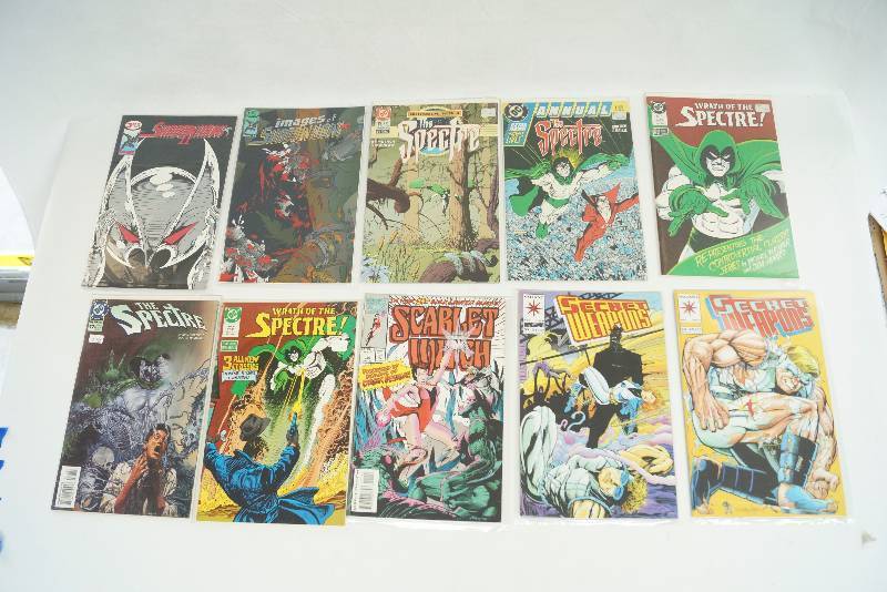 lot 2145 image: Lot of 10 Comic Books Marvel  DC Comics  Various - The Spectre, Scarlet Witch, Secret Weapons and More