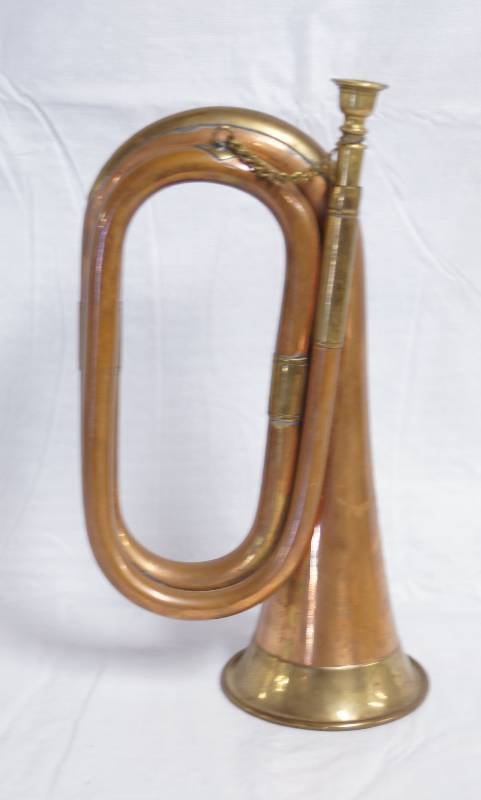 lot 9064 image: Antique Copper & Brass Bugle - War Attack Bugle