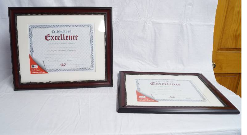 lot 9080 image: Lot of 2 Matching Big Certificate Frames - Unused but will need some TLC to repair see pics