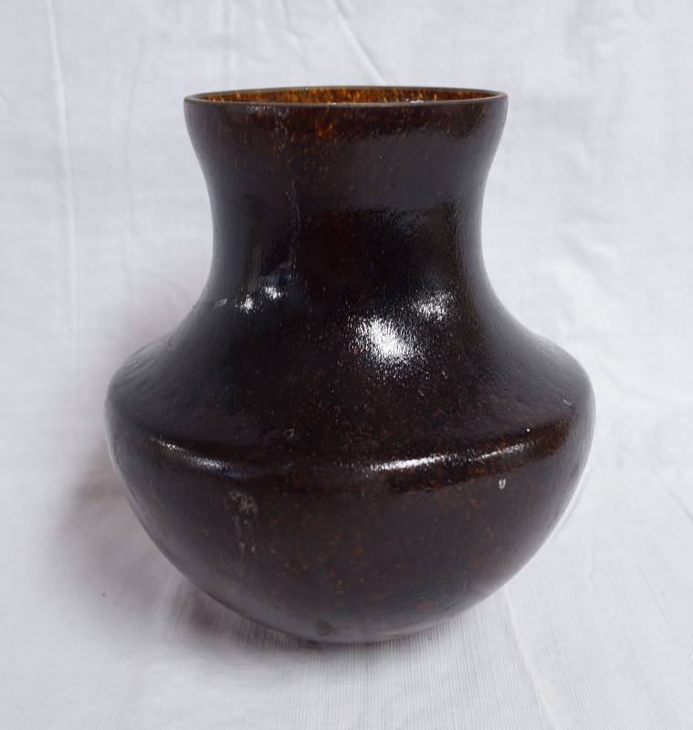 lot 9097 image: Unique Glass Globe - Brown in Color - Cool Shape Vintage