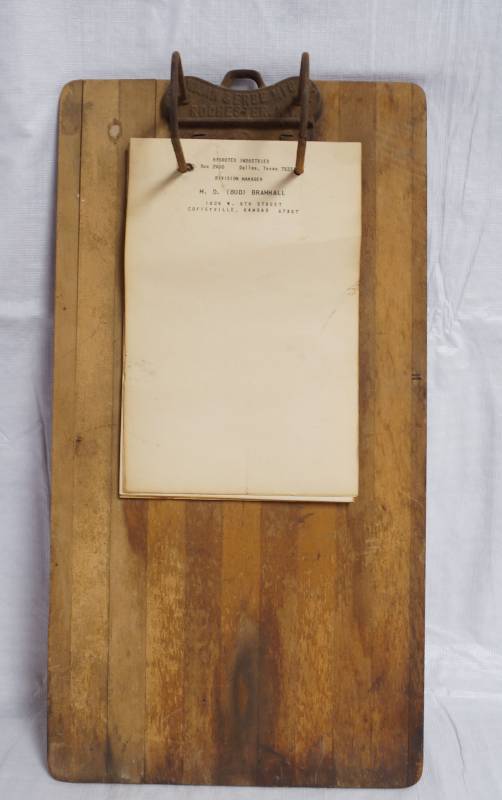 lot 9106 image: Antique Document Receipt Board - wOriginal paper - Hydrotex Industries - Coffeyville, KS - Neat Collectible
