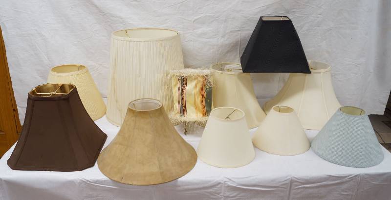 lot 9112 image: Lot of various lampshades - Many sizes and styles - see photos