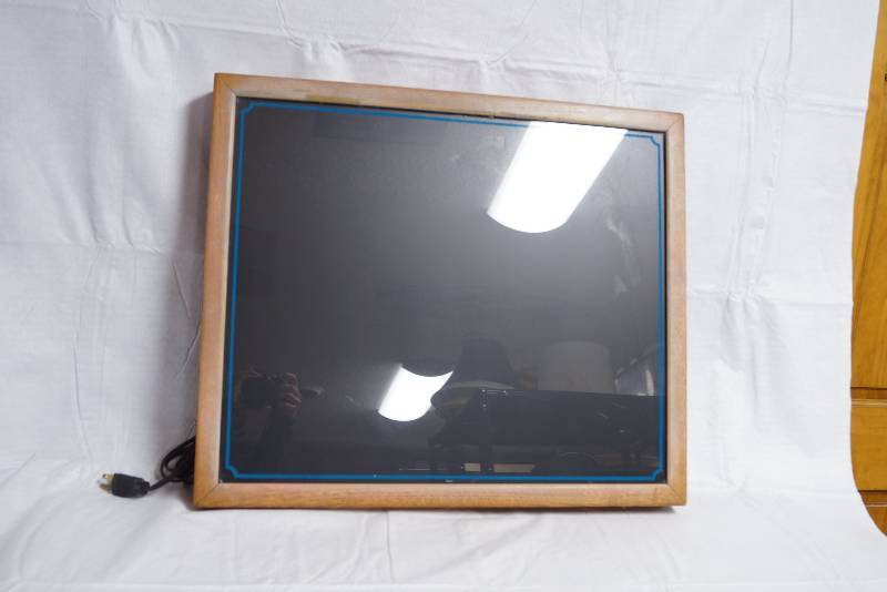 lot 9121 image: Indoor Electric Sign - Write on w special markers 19 x 22 - untested as we didnt have the markers