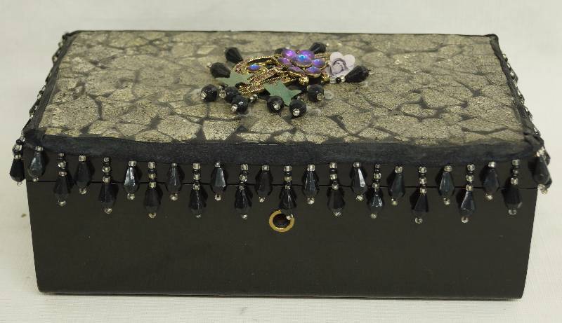 lot 1933 image: Unique Black Trinket Jewelry Box