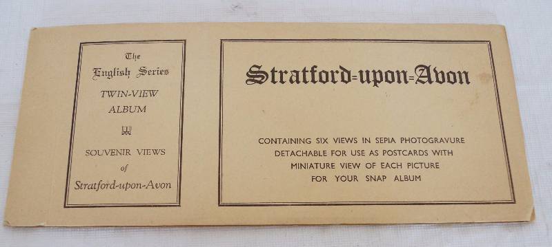 lot 1109 image: Vintage Twin View Album or postcards - Stratford-upon-Avon - for snap album - NICE