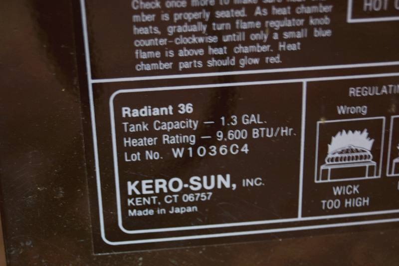 KERO-SUN - Heater for Parts/Repair - Radiant 36 | Winter Warehouse  Clearance - ERTL - COINS - ANTIQUES - Collectibles and MORE! | Equip-Bid