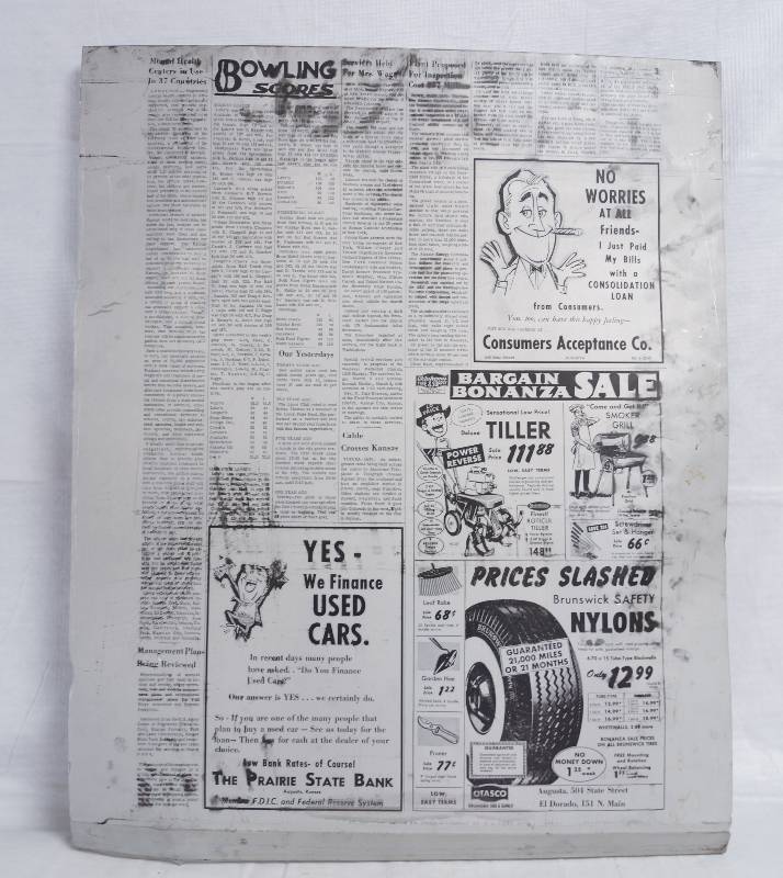 lot 9137 image: Vintage Newspaper Printing Plate Thursday, March 5, 1964 - The Augusts Daily Gazette - WOW