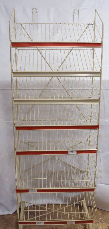 lot 9148 image: Retail Commercial Vinyl Covered Wire Bread Rack - See photos for measurements