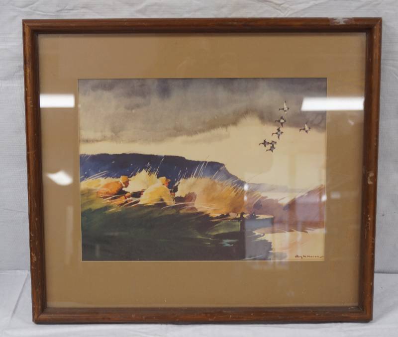 lot 9151 image: Beautiful Framed Print by Roy M.  Mason - Duck Hunters - His stuff is expensive on ebay