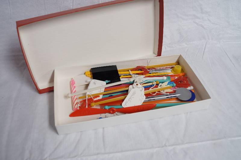 lot 9009 image: Lot of Vintage Swizzle Sticks - Lots of rare ones See photos