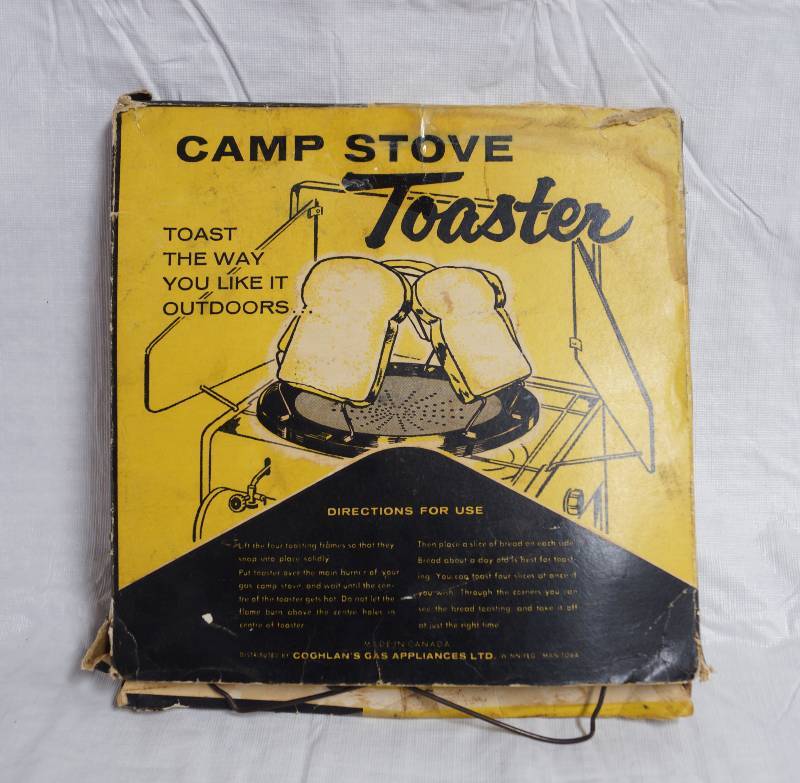 lot 9010 image: Vintage Camp Stove Toaster - In original box - COOL