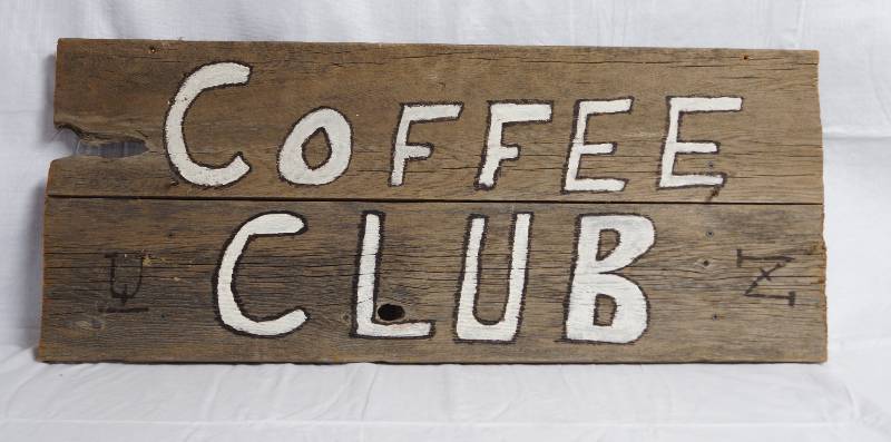 lot 9016 image: COFFEE CLUB Sign from the Rusty Bucket Caf Towanda Area - 34 wide X 14 tall