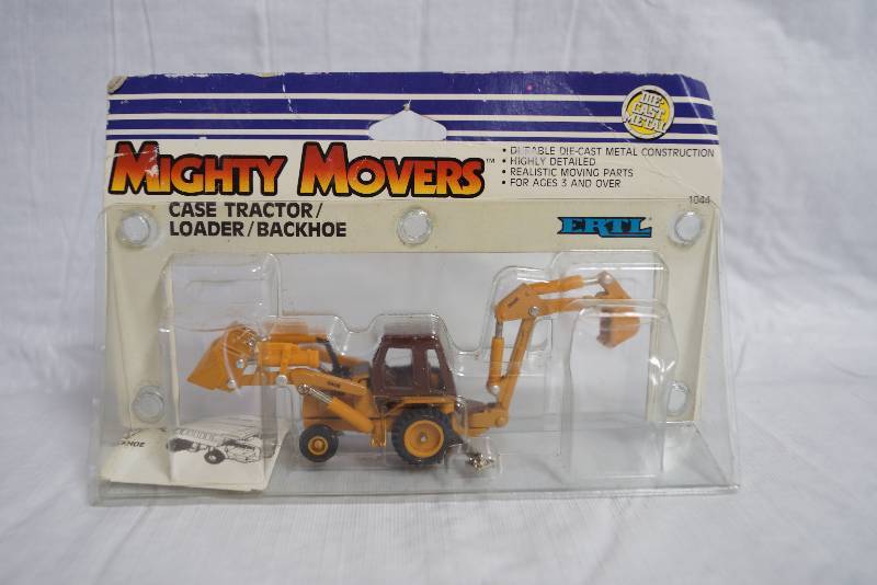lot 9037 image: ERTL - Die Cast Metal Replica - MIGHTY MOVERS - Case Tractor  Loader  Backhoe 580E - #1044