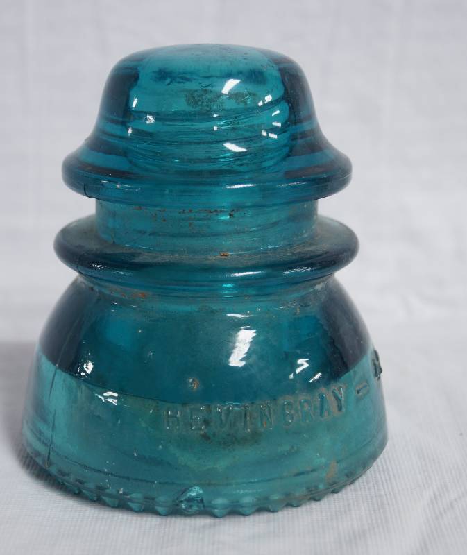 lot 9051 image: Vintage HEMINGRAY Blue Electric Insulator - 42 - WOW See pics