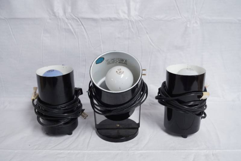 lot 9059 image: Lot of 3 Cannister Spot Lights - All Work (one missing bulb but tested OK)