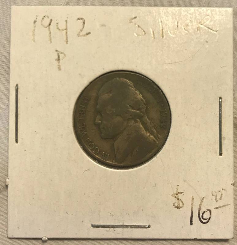 lot 3052 image: 1942-P Jefferson Head Nickel - From Old Coin Collection
