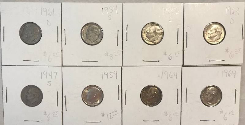 lot 3054 image: 1940s, 1950s & 1960s Roosevelt Dime Collection - From Old Coin Collection