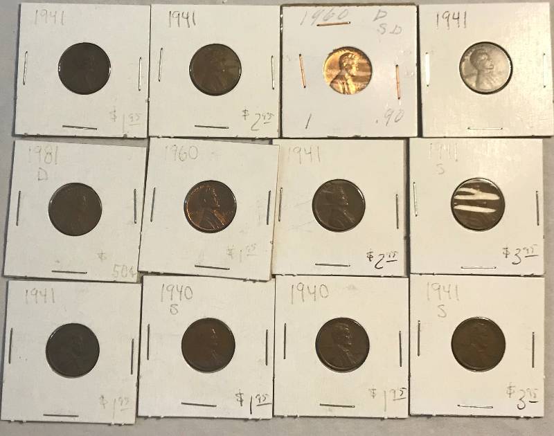 lot 3055 image: OLD Lincoln Penny Collection - From Old Coin Collection