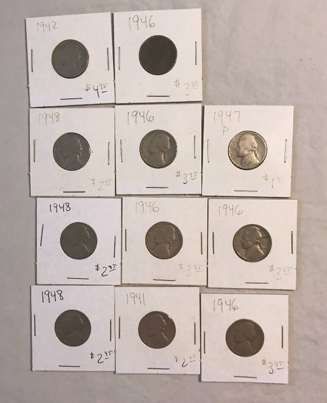 lot 3057 image: OLD 1940s Jefferson Head Nickel Set - From Old Coin Collection