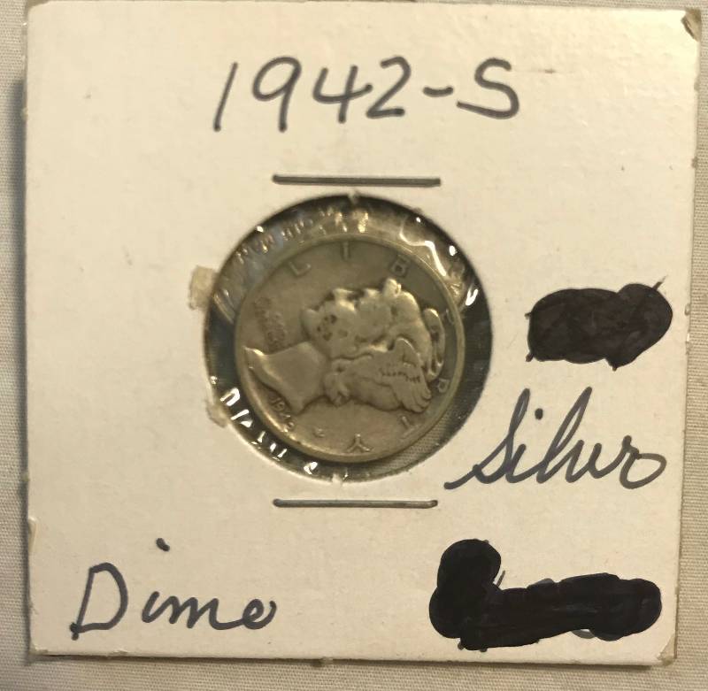 lot 3064 image: 1942-S Mercury Winged Liberty Silver Dime - From Old Coin Collection