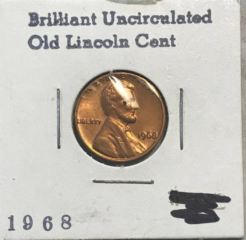 lot 3042 image: 1968 Lincoln Head Penny - From Old Coin Collection