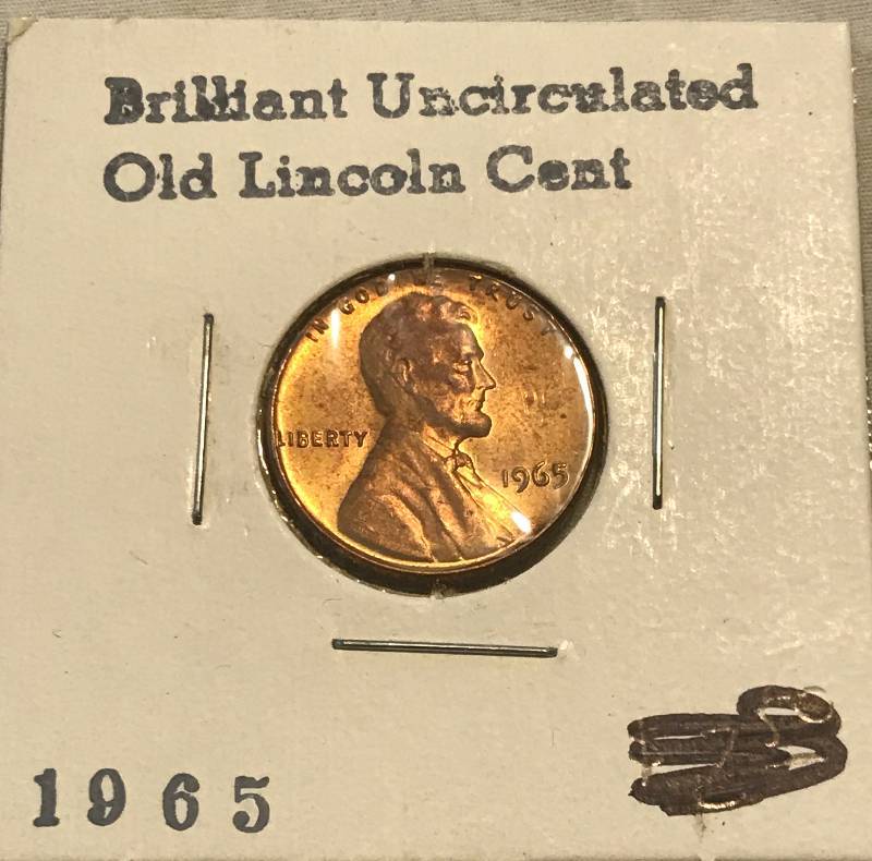 lot 3043 image: 1965 Lincoln Head Penny - From Old Coin Collection