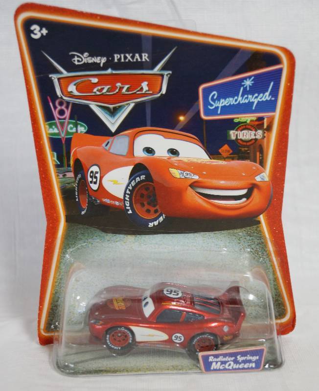 lot 7330 image: Disney Pixar Cars Die Cast toy Supercharged Ed. Radiator Springs McQueen by Mattel  NEW in Original Package