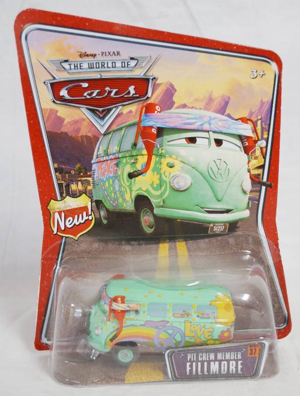 lot 7350 image: Disney Pixar Cars Die Cast Pit Crew Member Fillmore #37 toy car Mattel Series 3 - NEW in Original Package