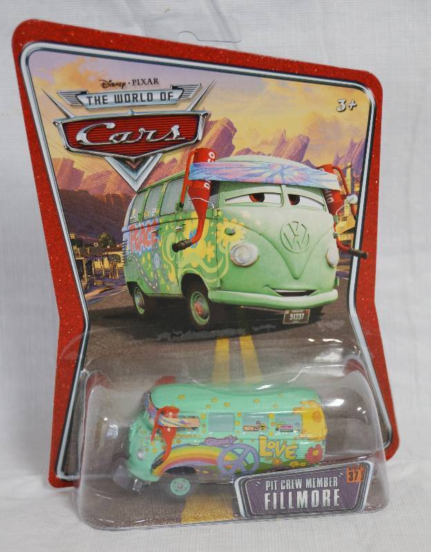 lot 7351 image: Disney Pixar Cars Die Cast Pit Crew Member Fillmore #37 toy car Mattel Series 3 - NEW in Original Package