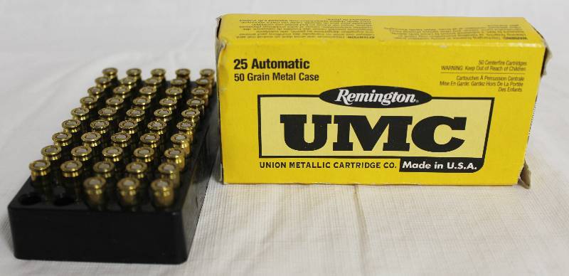 lot 9226 image: Remington Union Metallic Cartridge Co. - 25 Automatic Ammo Qty of 48 Bullets