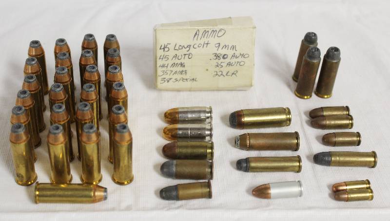 lot 9234 image: Lot of Assorted Cartridges  Bullets 44 Remington, 38 Special, 45 Auto & More