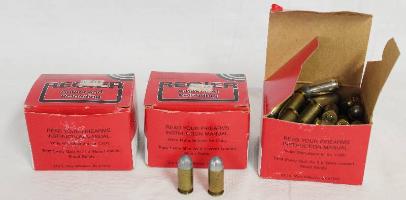 lot 9237 image: 148 Rounds REGIER Ammo 45 Automatic, 230 Grain RN Lead Cartridges  Bullets