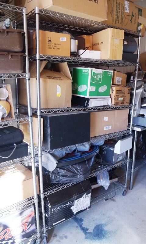 lot 4209 image: 4 Foot Long Sturdy Stainless Shelving Unit- Shelves 18 Deep