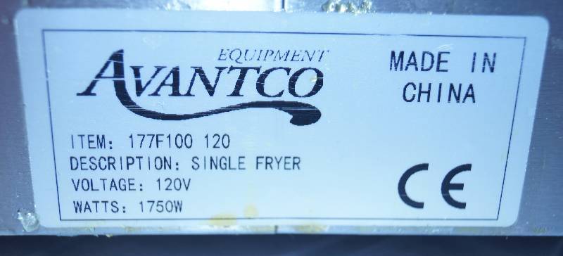 Avantco Electric Restaurant Compact Countertop Deep Fryer 177F100  646563991135