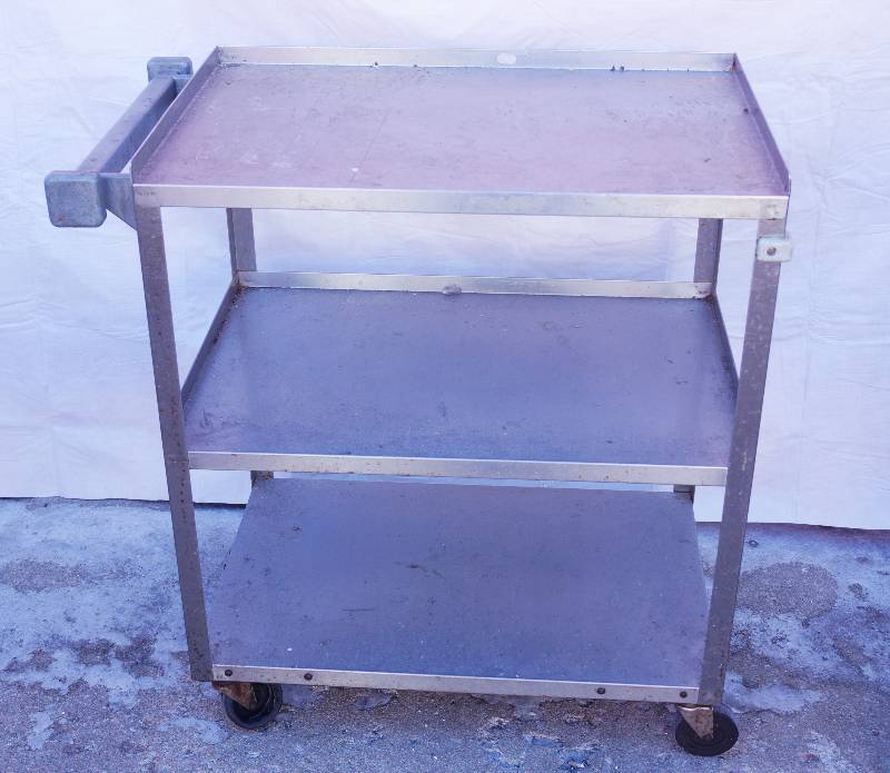 lot 4160 image: Stainless Steel Rolling Cart- 18 Long