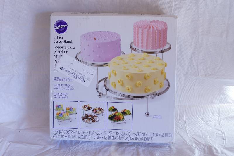 lot 4036 image: Set of 3 Wilton 3-Tiered Cake Display Stands- With Original Box