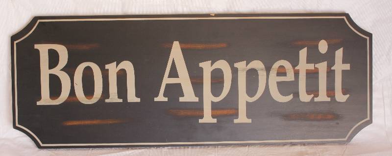 lot 4003 image: Bon Appetit Wooden 28 Inch Sign- Very Cute