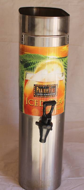 lot 4030 image: Curtis Model No. TCN 3.5 Gallon Stainless Steel Narrow Iced Tea Dispenser- No Lid