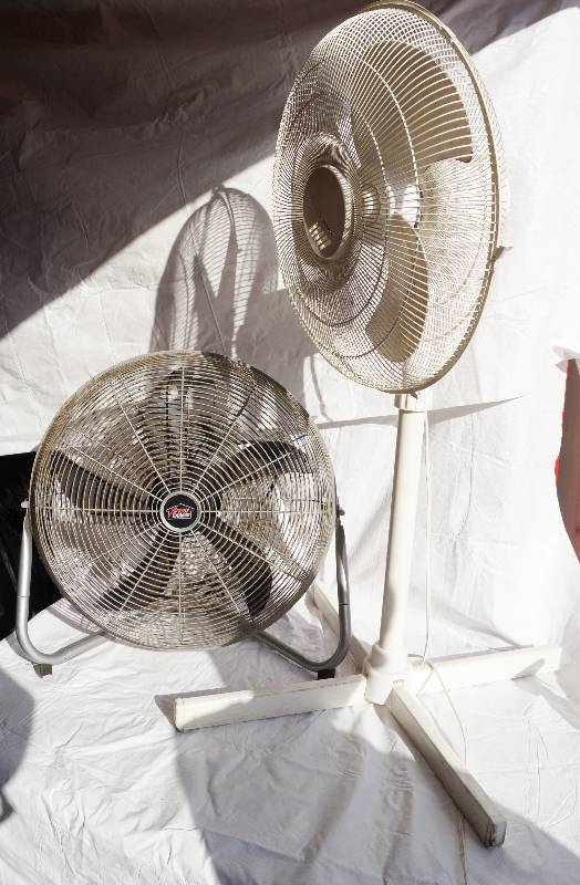 lot 4086 image: Set of 2 Fans- One Pedestal and One Floor Fan- Nice Bundle
