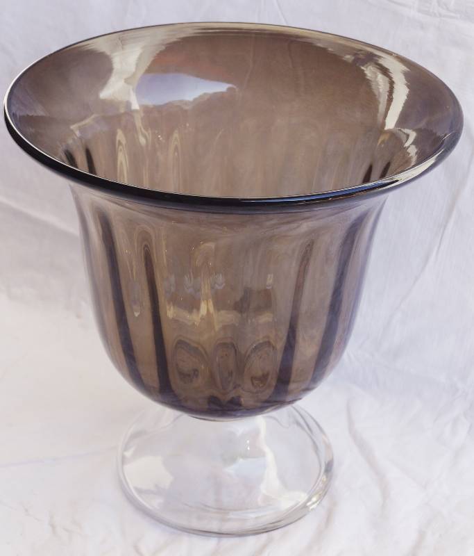 lot 4119 image: Large Glass Pedestal Flower Vase- Very Pretty
