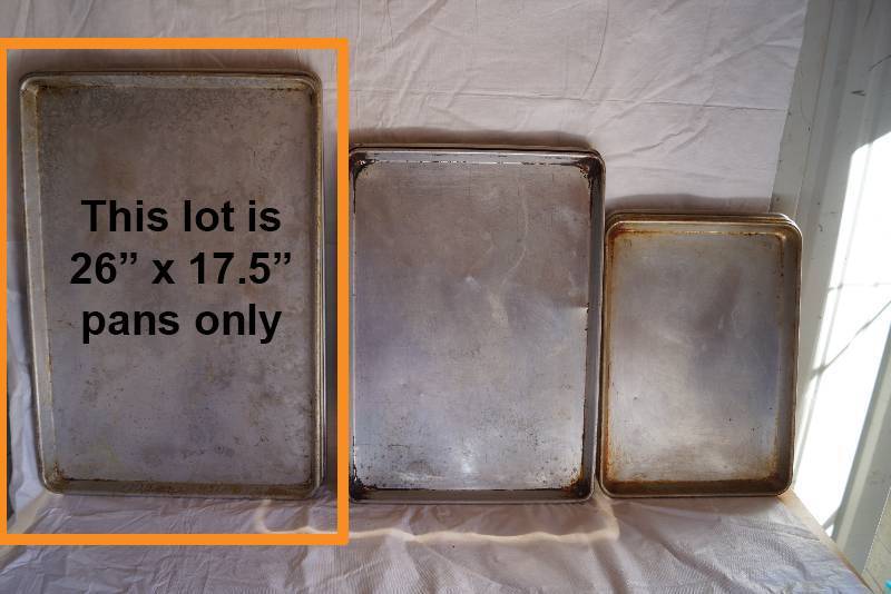 lot 4042 image: Lot of 2 Commercial Baking Sheets - approx 26 x 17.5
