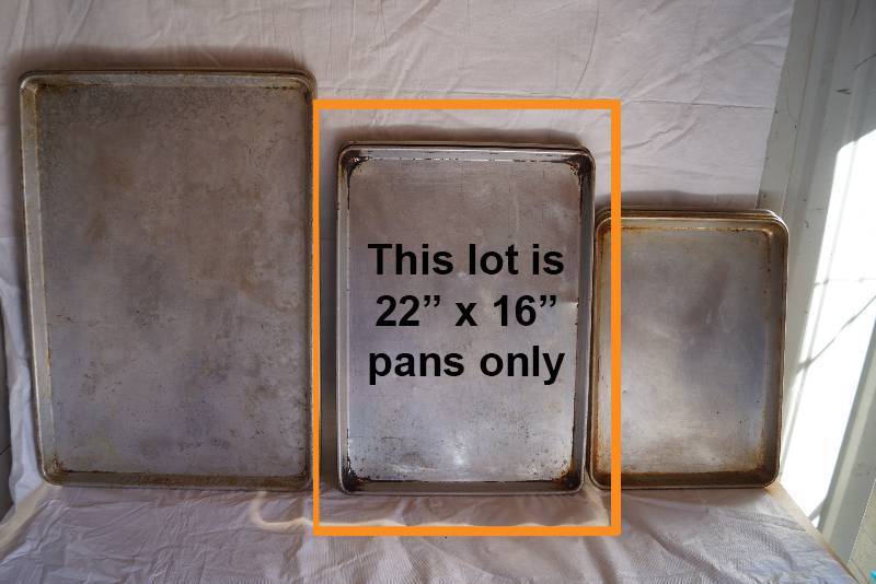 lot 4043 image: Lot of 3 Commercial Baking Sheets - approx 22 x 16