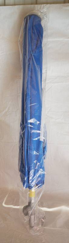 lot 4072 image: Blue Bud Light Market Umbrella- Very Neat NEW, UNUSED