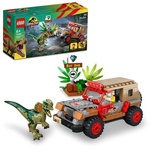 lot 52094 image: LEGO Jurassic Park Dilophosaurus Ambush 76958 Building Toy Set for Jurassic Park 30th Anniversary, Dinosaur Toy with Dino Figure and Jeep Car Toy Gift Idea for Grandchildren and Kids Ages 6 and Up-Retail-$19.99