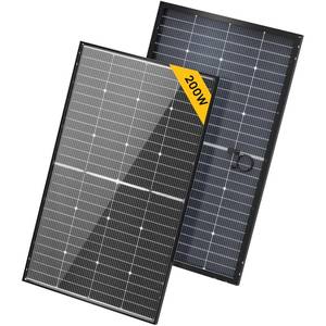 lot 52114 image: BougeRV N-Type 16BB 200W Bifacial Solar Panel, 24V 200 Watt Solar Panel Work for 12V24V Charger RV Camping Home Boat Marine Curve Surface Parallel Design Black-Retail-$249.99