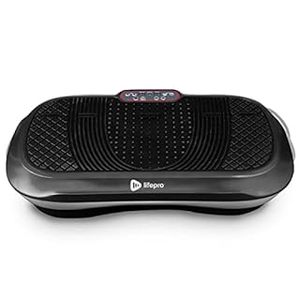lot 52115 image: LifePro Vibration Plate Exercise Machine - Whole Body Workout Vibration Fitness Platform w Loop Bands - Home Training Equipment for Weight Loss & Toning (Black) (B07P5GV3VX)-Retail-$99.99