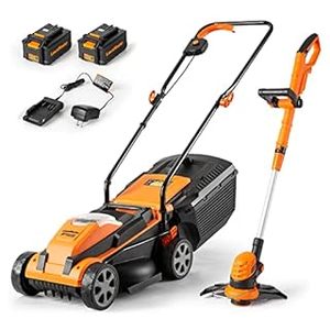 lot 55073 image: LawnMaster 20VMWGT 24V Max 13-inch Lawn Mower and Grass Trimmer 10-inch Combo with 2x4.0Ah Batteries and Charger (B09PDSSR6Y)-Retail-$229.99